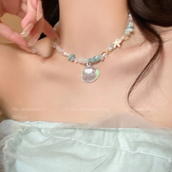 Vòng Cổ Ngọc Trai Mix Vỏ Sò